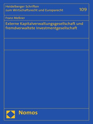 cover image of Externe Kapitalverwaltungsgesellschaft und fremdverwaltete Investmentgesellschaft